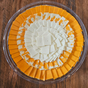 Cheese & Cracker Tray (old white cheddar, mild cheddar, marble & herb Havarti)