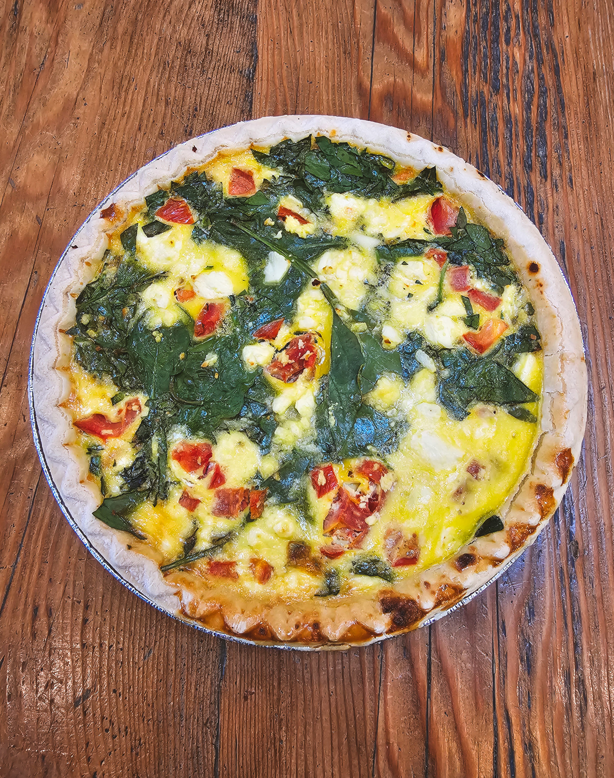 Entree Spinach Tomato Feta Quiche 10" (serves 6-8)