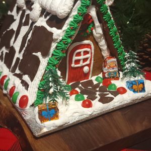 Handmade Gingerbread House (our scratch gingerbread adorned with candies & royal icing-a fabulous centrepiece for your table!)