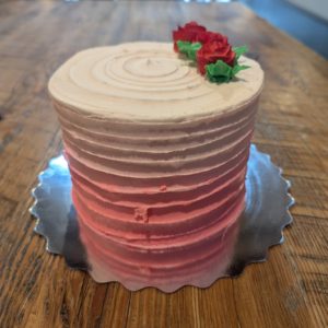 Valentine Rustic Roses Cake 6" (serves 4-6, vanilla cake, venetian cream filling, vanilla buttercream icing)
