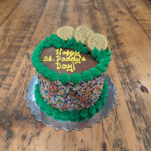 St. Patrick's Day Luck of the Irish Cake 6" (chocolate cake, oreo buttercream filling, chocolate buttercream icing) serves 4-6