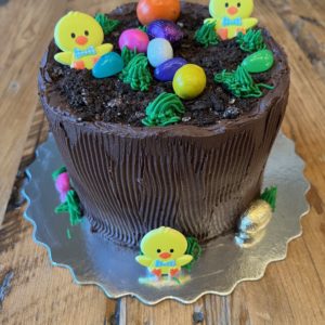 Easter Egg Hunt Cake 6" (chocolate cake, chocolate cream filling) serves 4-6